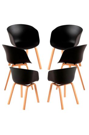 Regalos Miguel Pack 6 Sillas color negro en polipropileno