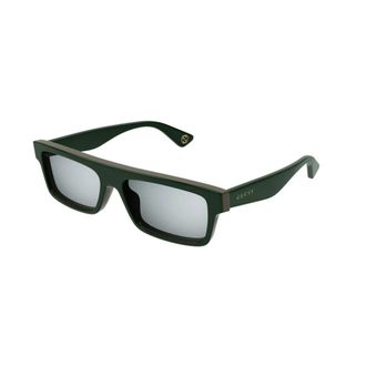 Gucci Green Frame Silver Lens Sunglasses