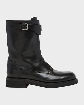Alexander McQueen Men & apos;s Leather Biker Boots