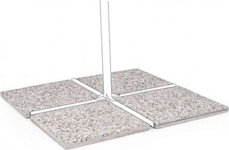 Konte Design Juego de 4 baldosas paraguas de hormigón y grava 50x50