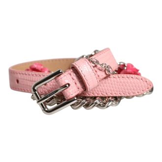 Dolce & Gabbana Roses Chain Belt - Dames - Riemen - Roze - L - Leer - Accessoires