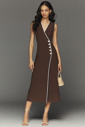 Mare Mare Sleeveless Linen Blend Wrap Midi Dress