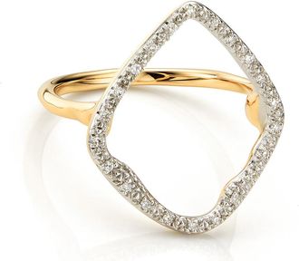 Monica Vinader Gold Riva Hoop Cocktail Ring Diamond
