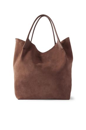 Loro Piana Bale Extra-Large Leather-Trimmed Full-Grain Nubuck Tote Bag