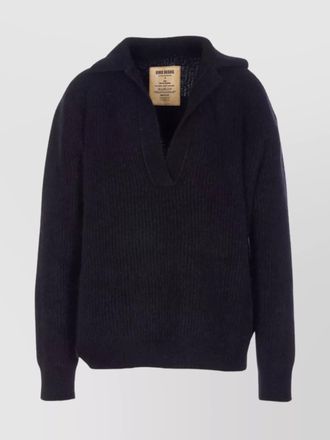 Uma Wang alpaca-blend v-neck oversized jumper