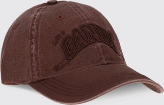 Ganni Cappello da baseball in cotone con monogramma a contrasto