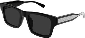 Gucci Vierkante Zonnebril - Heren - Zonnebrillen - Zwart - 52 MM - Accessoires