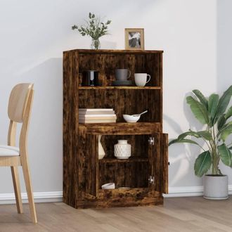 Berkfield Home Highboard Smoked Oak 60x35.5x103.5 cm Engineered Wood in Brown