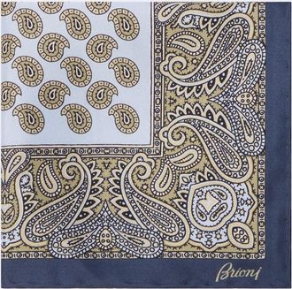 Brioni Paisley silk twill pocket square