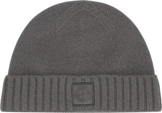 Stone Island Accessoires, Heren, Grijs, ONE Size, Kasjmier, Cashmere Beanie