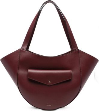 Wandler Tassen, Dames, Rood, ONE Size, Leer, Hortensia Slouch Tote