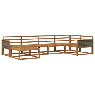 vidaXL Conjunto De Sof&aacute;s De Exterior 6 Pcs Natural Vidaxl