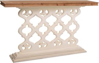 Wanderlust Deco Recibidor de madera tallada blanco 142x30x78.50