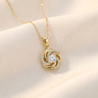 Pompeii3 1/2Ct Diamond Kenda Pendant 14K Yellow Gold Womens 18 Necklace