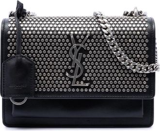 Saint Laurent Pre-owned Saint Laurent Small Studded Calfskin Monogram Sunset Crossbody Ladies XH0YG6GOVOGPXNA5