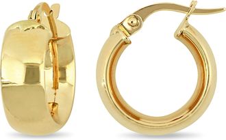 Mimi & Max 15mm Satin Finish Hoop Earrings in 10k Yellow Gold