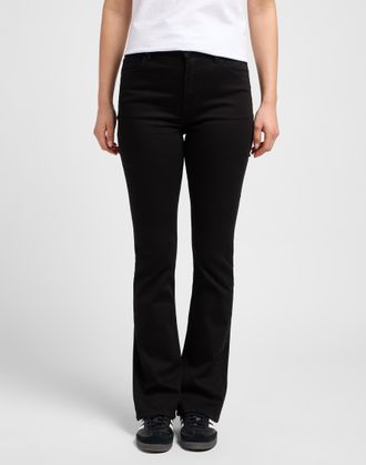 Lee Bootcut-Jeans LEE BREESE BOOT, Damen, Gr. 27, L&auml;nge 29, schwarz (schwarz rinse), Denim/Jeans, Obermaterial: 82% Baumwolle, 16% Polyester, 2% Elasthan,