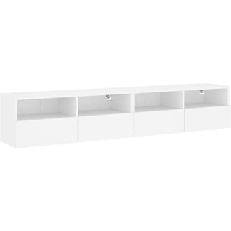 vidaXL Vidaxl - Muebles De Pared Tv 2 Uds Madera Ingenier&iacute;a Blanco 80x30x30 Cm