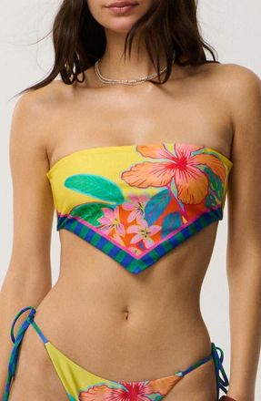 Rip Curl Bliss Scarf Bandeau Bikini Top in Yellow at Nordstrom, Size Xx-Small