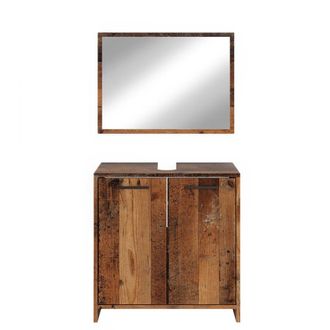 Vicco Conjunto De Muebles De Ba&ntilde;o Kiko, Roble R&uacute;stico, 2 Partes