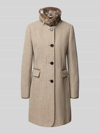 Gil Bret Mantel mit Stehkragen in Beige Melange, Größe 36