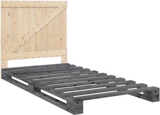 vidaXL Vidaxl - Estructura De Cama Con Cabecero Madera De Pino Gris 100x200cm