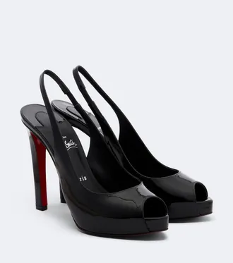Christian Louboutin Lady Fanny patent leather slingback pumps