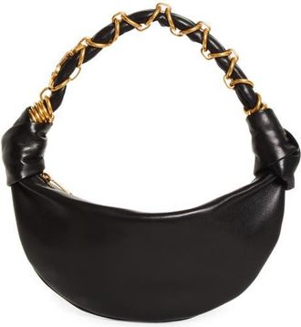 Saint Laurent Mini Amalia Suede Hobo Bag in Noir at Nordstrom