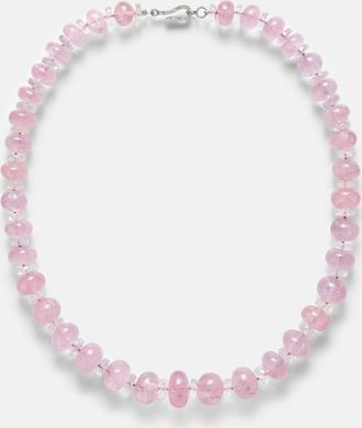 Ileana Makri Beaded necklace with morganite, white topaz, and diamonds