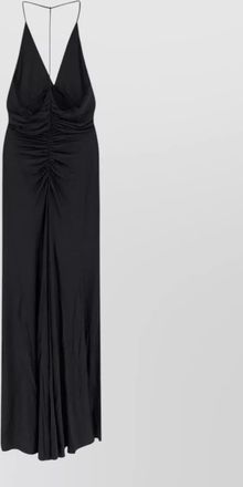 Self Portrait v neckline backless floor length dress