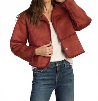 Dylan Casey Stitched Jacket In Rich Red