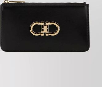 Ferragamo leather wallet hardware gold-tone