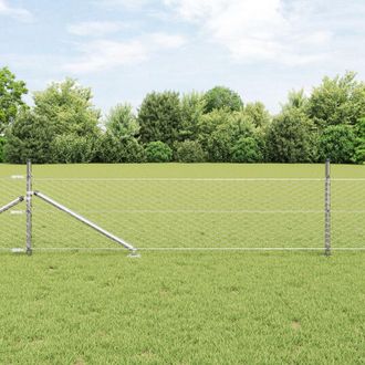 Berkfield Home Hexagon Fence 0.4x25 m Galvanised Steel in Silver