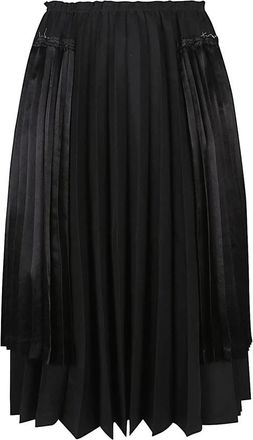 Comme Des Gar&ccedil;ons Geplooide Midi Rok - Dames - Midirokken - Zwart - M - Polyester - Rokken