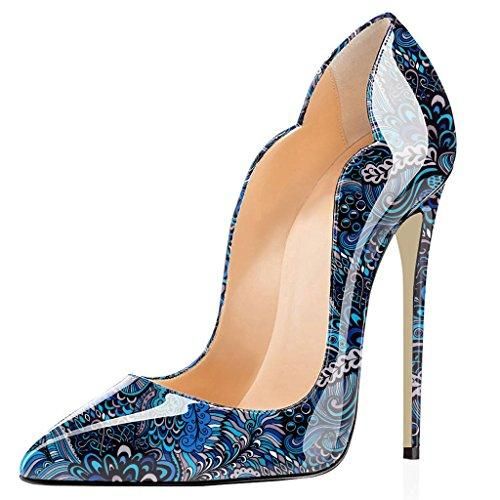 EDEFS Femme Escarpins Antique Talon Aiguille Vintage Brillant