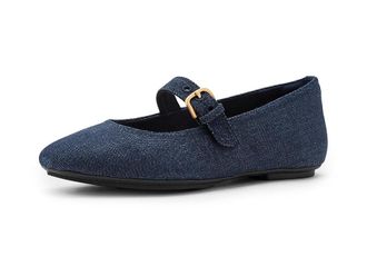 FitFlop Delicato Denim Mary Janes Womens Dress Flat Shoes Dark Denim : 7.5 M (B), Polyester