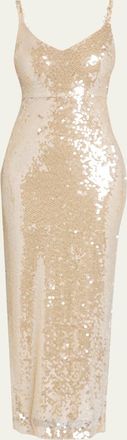 L'agence Karma Sequined Maxi Dress