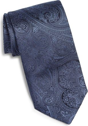 Canali Paisley Silk Tie in Dark Blue at Nordstrom
