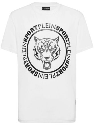 Plein Sport Carbon Tiger katoenen T-shirt met print - Wit
