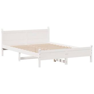 Berkfield Home Decorative Bed Frame without Mattress White 135x190 cm Double Sol
