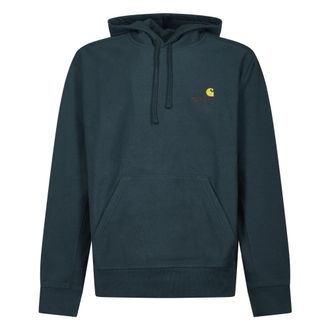 Carhartt Work in Progress Hooded American Script Sweatshirt - Sweatshirts & Hoodies - Hombre - Verde - 2XL