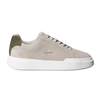 Calvin Klein Heren Suede Chunky Trainers (Taupe/Wit/Groen)