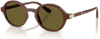 Vogue Eyewear Ronde Zonnebril - Dames - Zonnebrillen - Bruin - 46 MM - Nylon - Accessoires