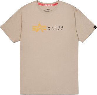 Alpha Industries T-Shirt ALPHA INDUSTRIES Alpha Label T-Shirt, Herren, Gr. XXL, beige (vintage sand), Obermaterial: 100% Baumwolle, Shirts T-Shirt