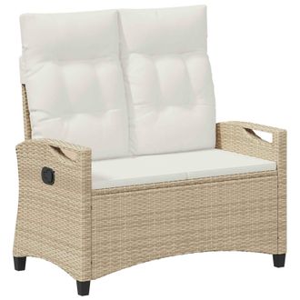 vidaXL Banco De Jard&iacute;n Con Almohada Beige Y Crema 105 X 60 X 112 Cm Vidaxl