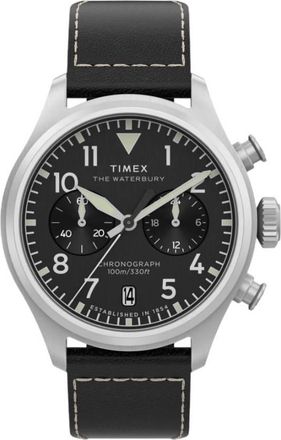 Timex Waterbury Chronograph Quartz Black Dial Mens Watch TW2Y19000