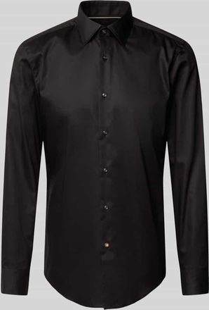 HUGO BOSS Slim Fit Business-Hemd mit Kentkragen Modell Hank Kent in Black, Größe 38