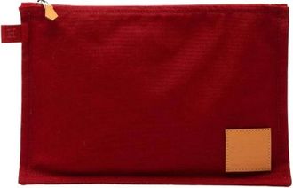 Herm&egrave;s Pre-owned Canvas Pouch - Dames - Vintage Tassen - Rood - ONE Size - Vintage