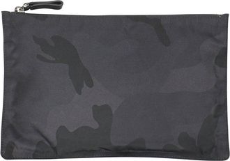 Valentino Black Nylon Camouflage Large Zip Pouch (Authentic Pre-Loved)