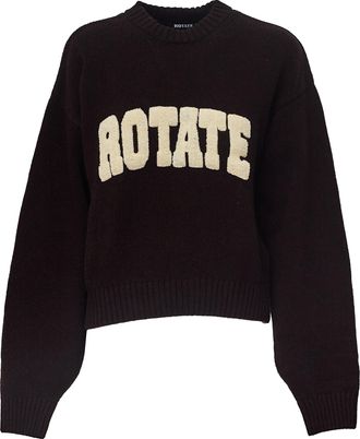 Rotate Contemporary Crewneck Sweater With Bold Logo Detail